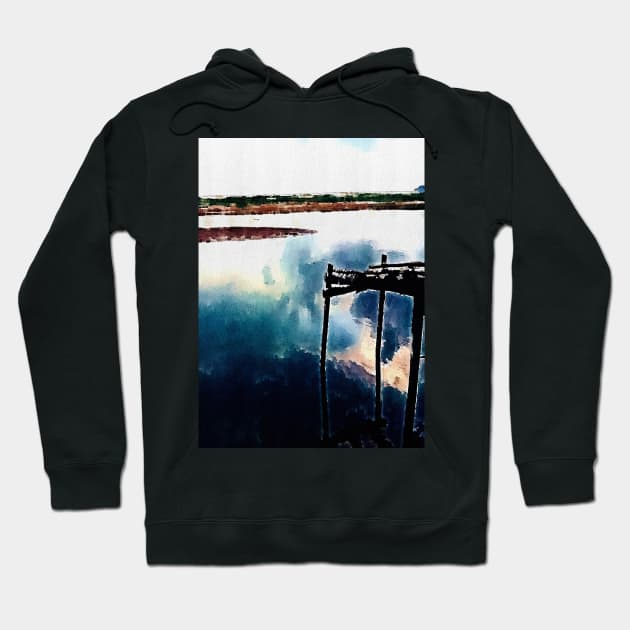 Cloud Reflection Over a lake Hoodie by Banyu_Urip